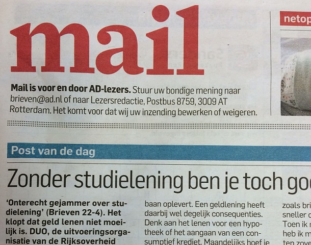 Het betoog in de krant (ingezonden)