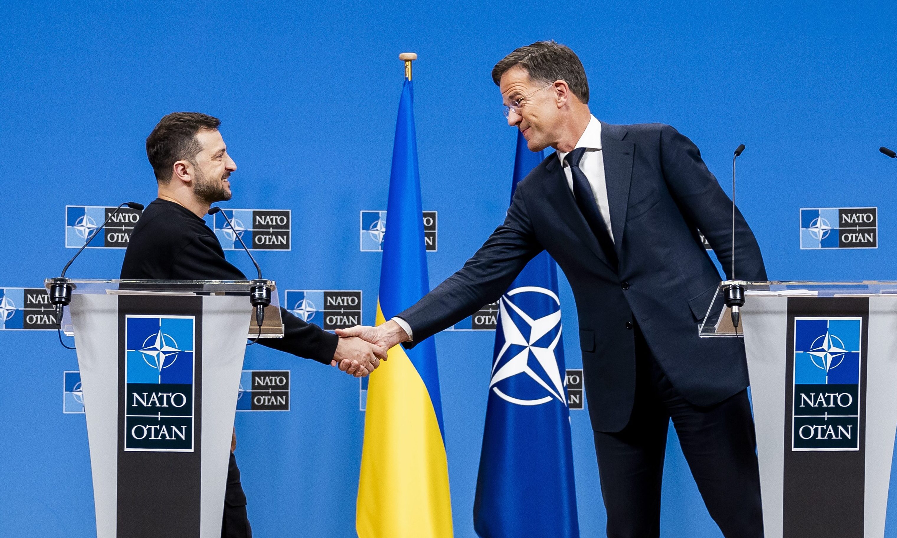 Persconferentie Rutte en Zelensky bij NAVO-top defensieministers