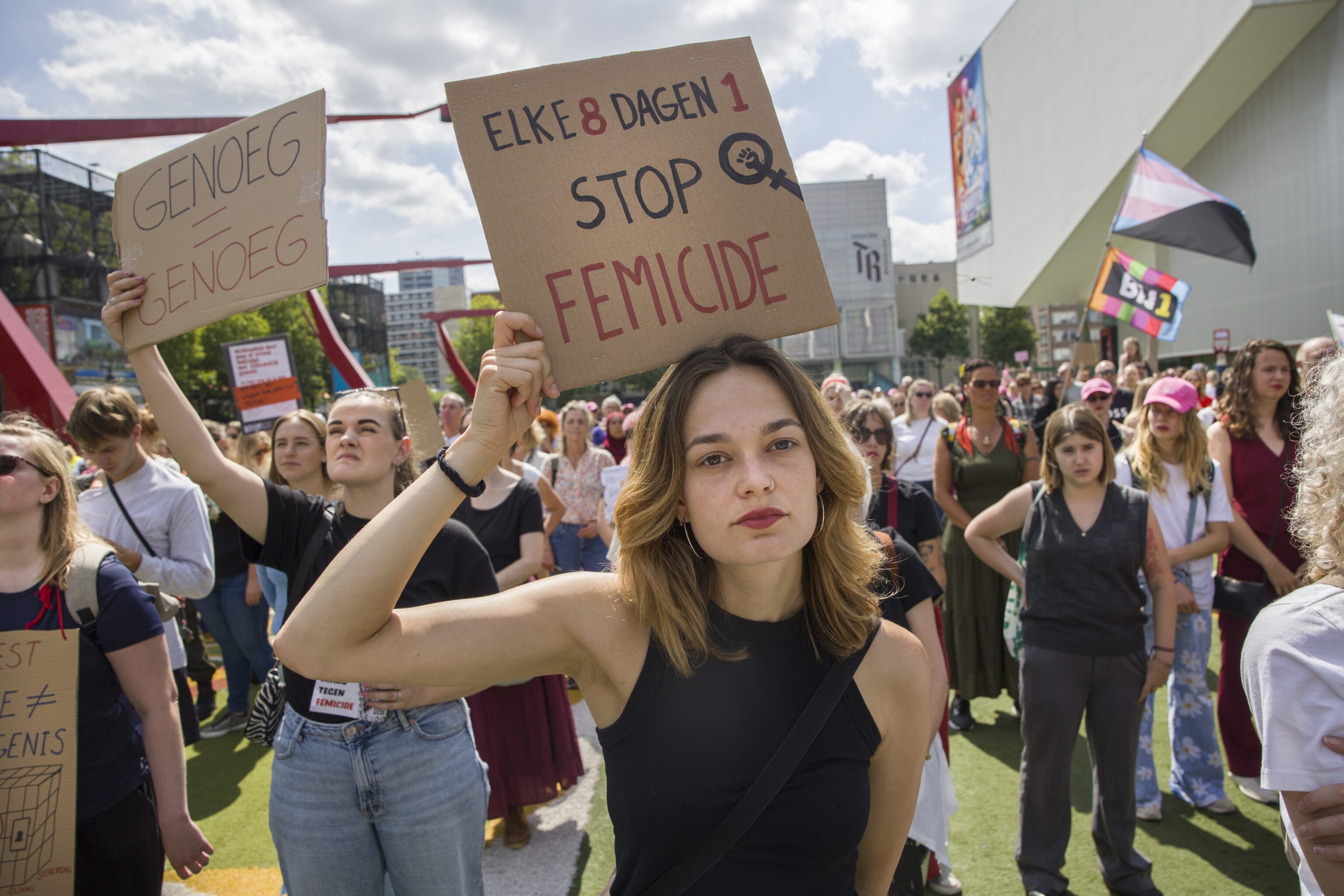 Demonstratie van de Dolle Mina’s tegen femicide